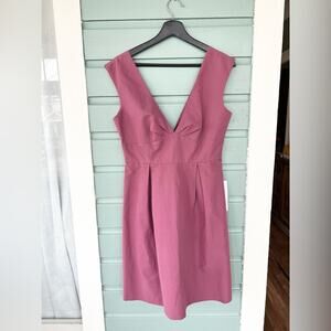 J crew NWT Lyndsey dress mauve pink purple cotton silk v neck wedding bridesmaid